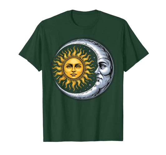 Sun and Moon Face Celestial T-Shirt