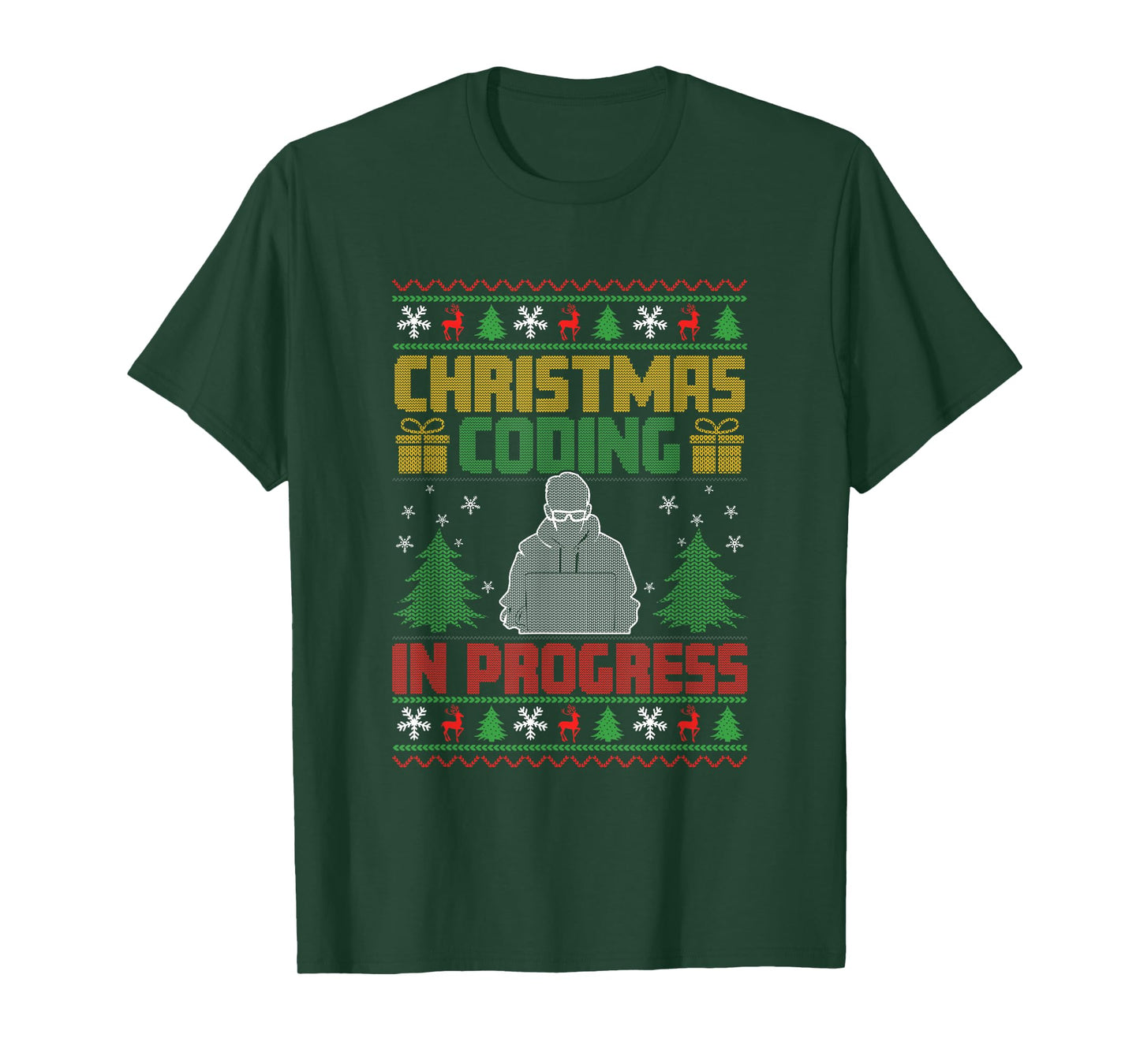 Software Developer Computer Nerd Programmer Ugly Christmas T-Shirt