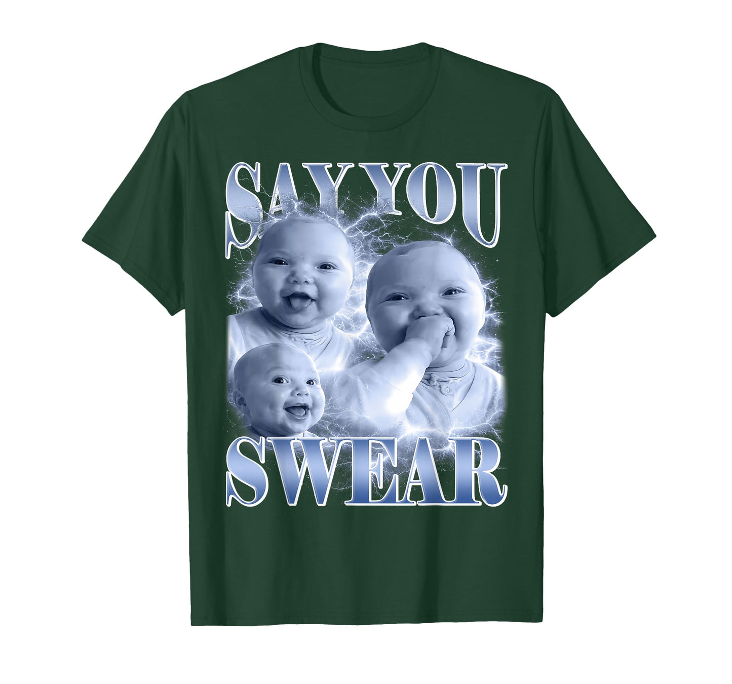 Say You Swear Ai Niche Baby Holding Back Laugh Genz Meme T-Shirt