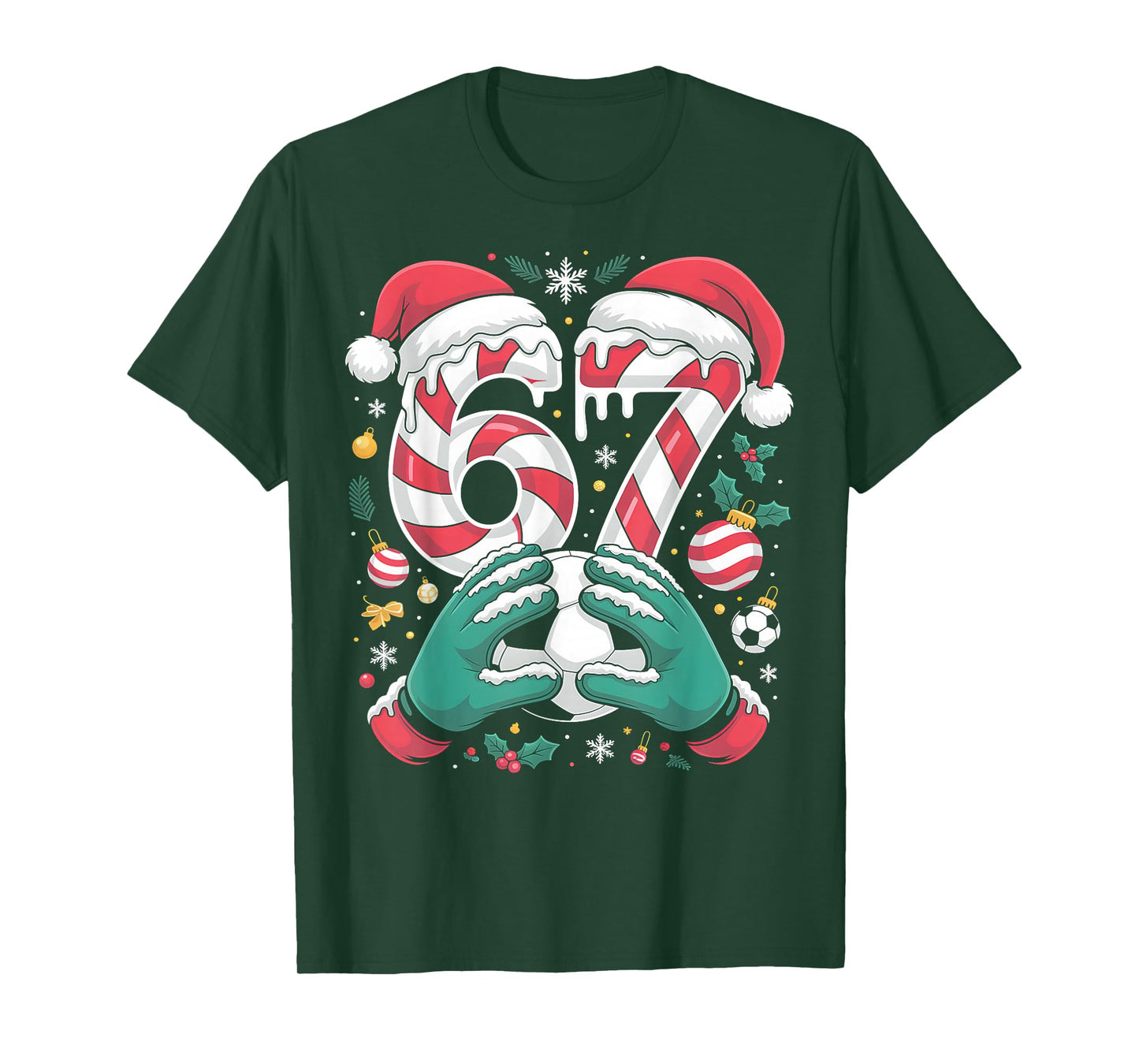 Funny 67 Six Seven Soccer Goalkeeper Funny Meme Christmas T-Shirt
