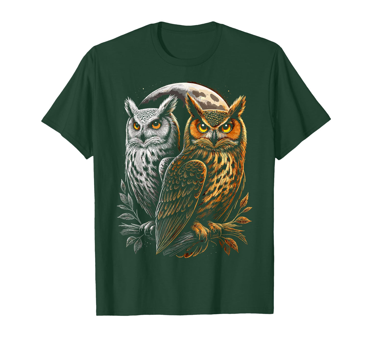 Owl Birds Animal Moon Owls Lover T-Shirt