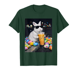 Easter Bunny Drinking Iced Cofffe Men Bunny Easter Women T-Shirt