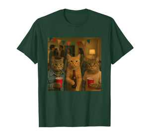 Funny Cat Party Cats Photo Funny Retro Vintage Aesthetic T-Shirt