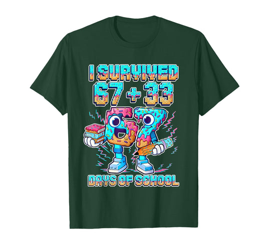 Kids Six Seven 6 7 Meme I Survived 67 Days of School T-Shirt
