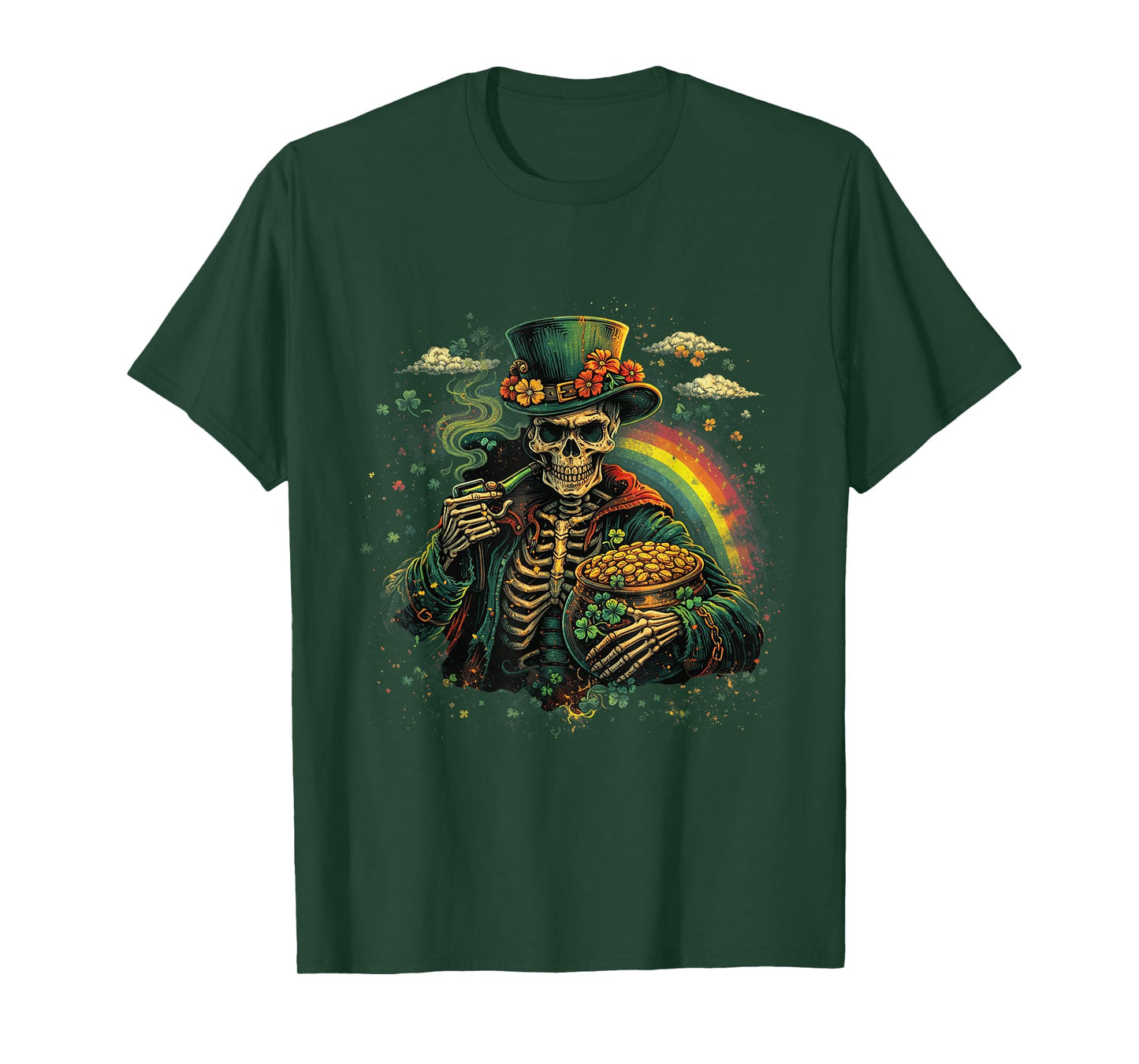 Skull Skeleton - Leprechaun St. Patrick's Day Saint Paddy's T-Shirt