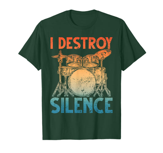 Funny Drumming Art for Men Women Drumline Drum Set Drummer T-Shirt