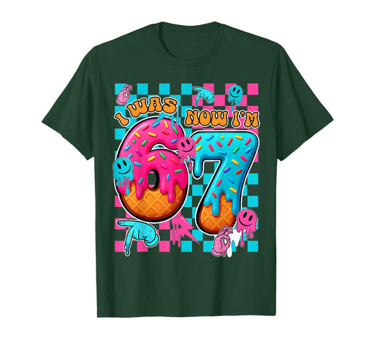 7 Year Old Birthday I was 6 Now I'm 7 67 Funny for Kids T-Shirt
