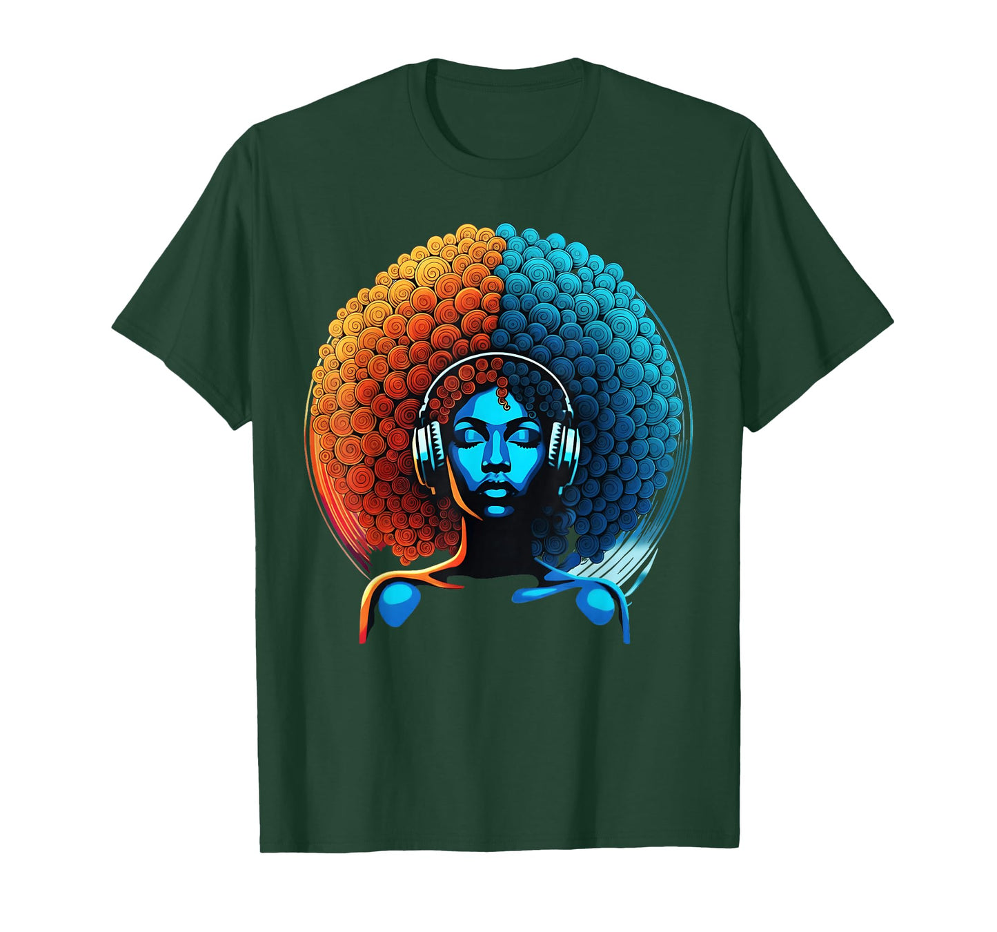 Retro 80s Funk Afro Girl Disco Soul African American Vinyl T-Shirt