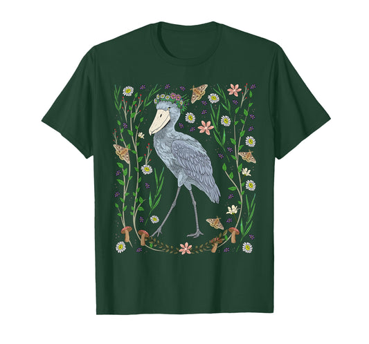 Shoebill Stork Cute Cottagecore African Bird Watching T-Shirt