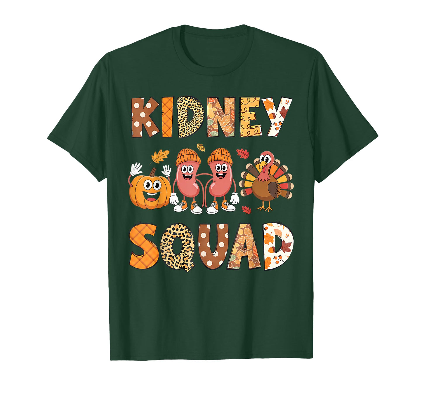 Kidney Squad Turkey Pumpkin Dialysis Nurse Thanksgiving T-Shirt