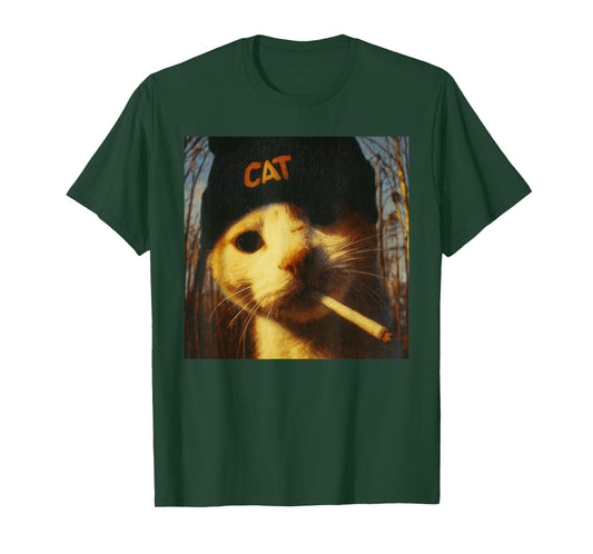 Funny Smoking Cat, Cigarette Kitty Gen Z Meme, Cat Lover T-Shirt