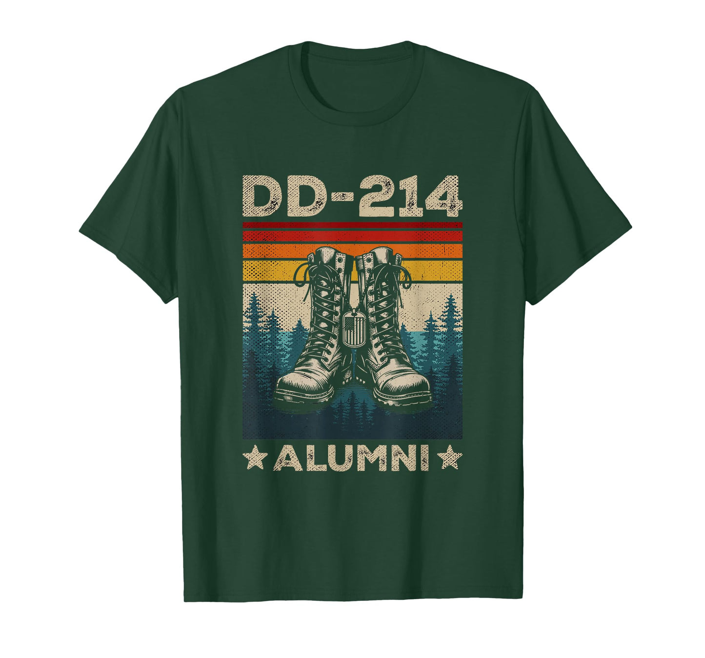 DD-214 Alumni Combat Boots Patriotic Soldier Proud Veteran T-Shirt