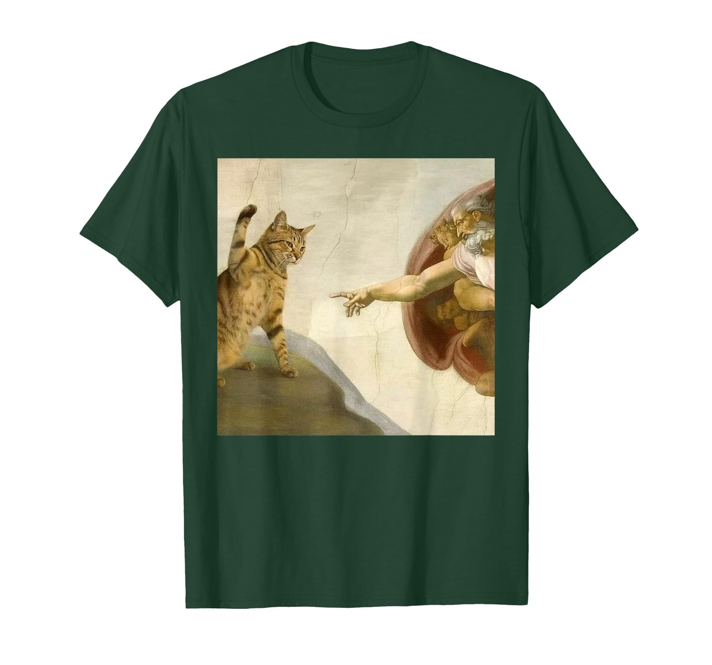 Tabby Cat Creation of Adam Meme T-Shirt