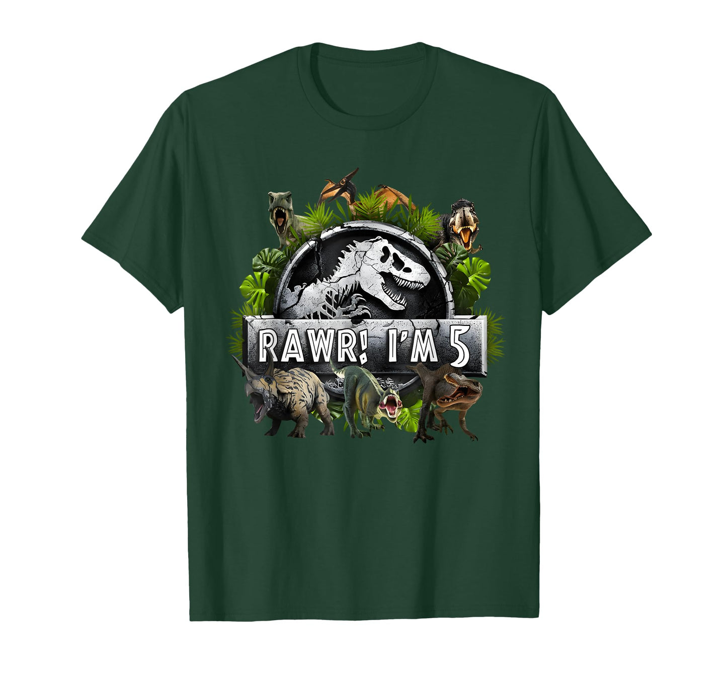 Rawr I'm 5 5th Birthday T Rex Dinosaur Funny Party Boys Kids T-Shirt
