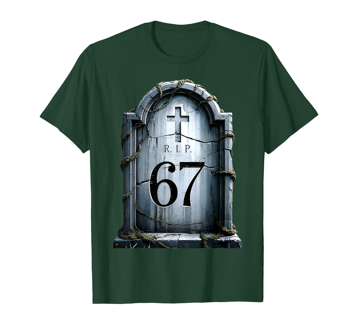 Six Seven Gravestone 67 RIP Tombstone Halloween T-Shirt