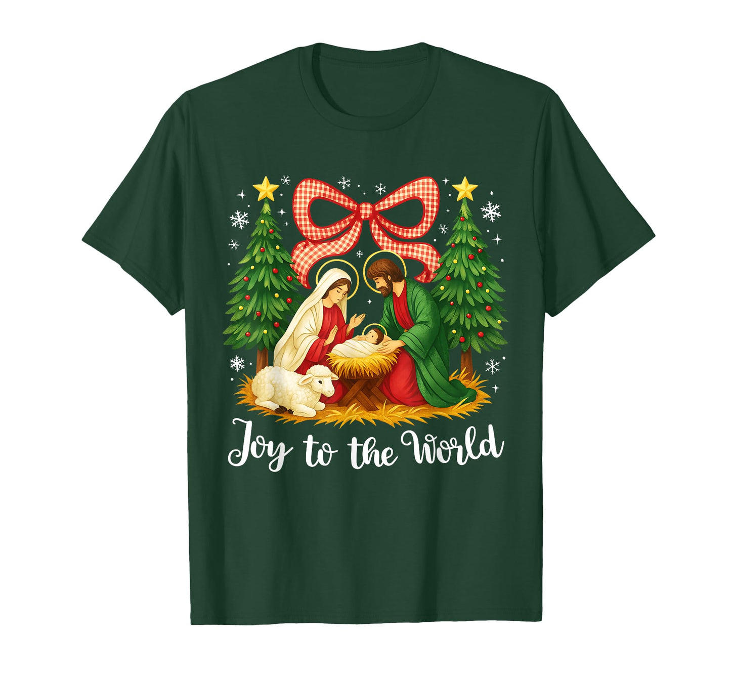 Christmas Christian Joy to The World Coquette Jesus Nativity T-Shirt