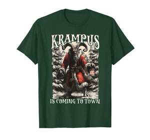 Krampus is Coming to Town Christmas Horror Holiday Xmas T-Shirt