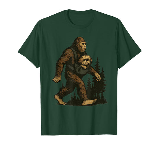 Bigfoot Dog Shih Tzu Fun Hiking T-Shirt
