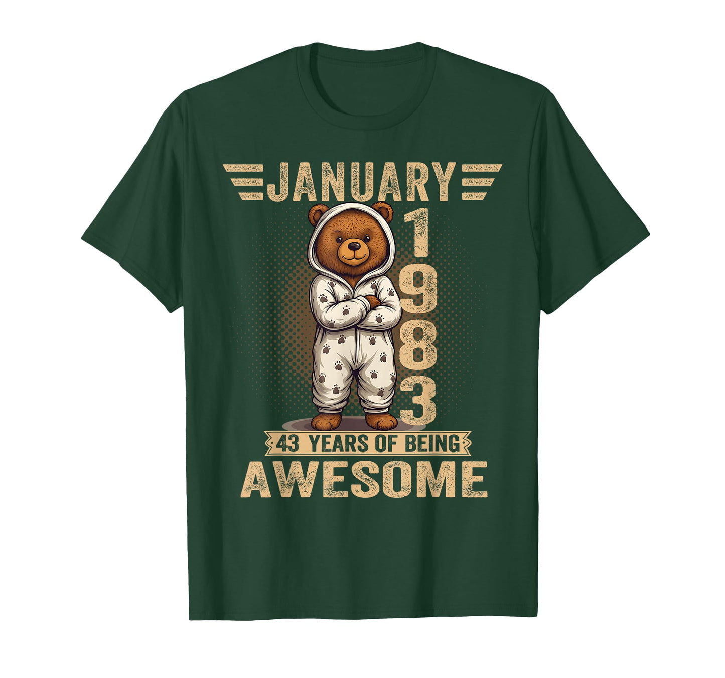 43 Year Old January 1983 Teddy Bear 43th Birthday Women T-Shirt