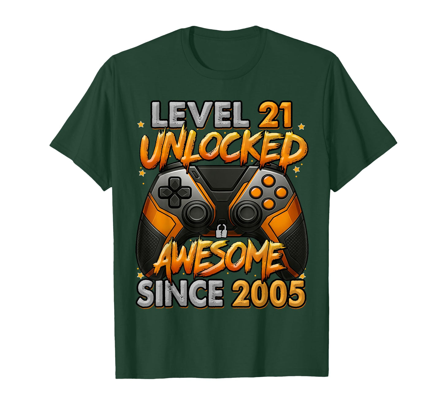 Level 21 Unlocked Awesome Since 2005 21st Birthday Gaming T-Shirt