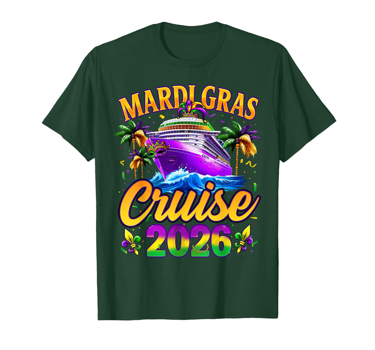 Mardi Gras Cruise 2026 Carnival New Orleans Fleur De Lis T-Shirt