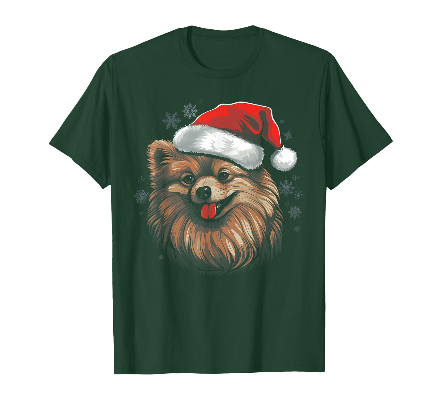 Pomeranian Dog - Christmas Funny Santa Holiday Men Women T-Shirt