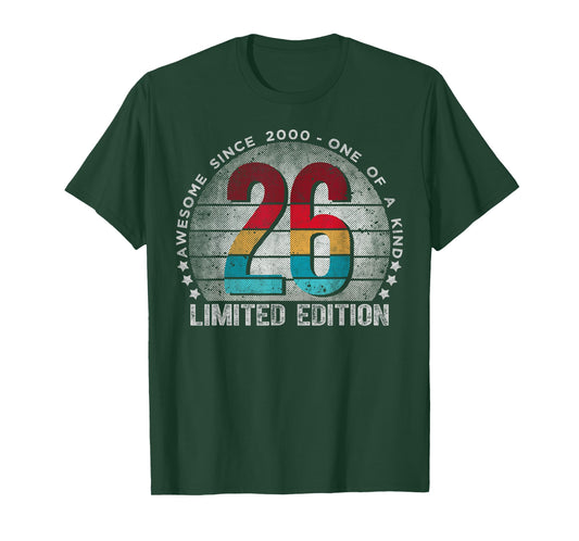 26 Year Old Gifts Vintage 2000 Limited Edition 26th Birthday T-Shirt