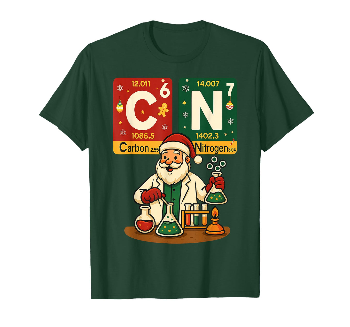 HUGvyn Science Christmas Carbon Nitrogen Six Seven 6 7 Meme T-Shirt