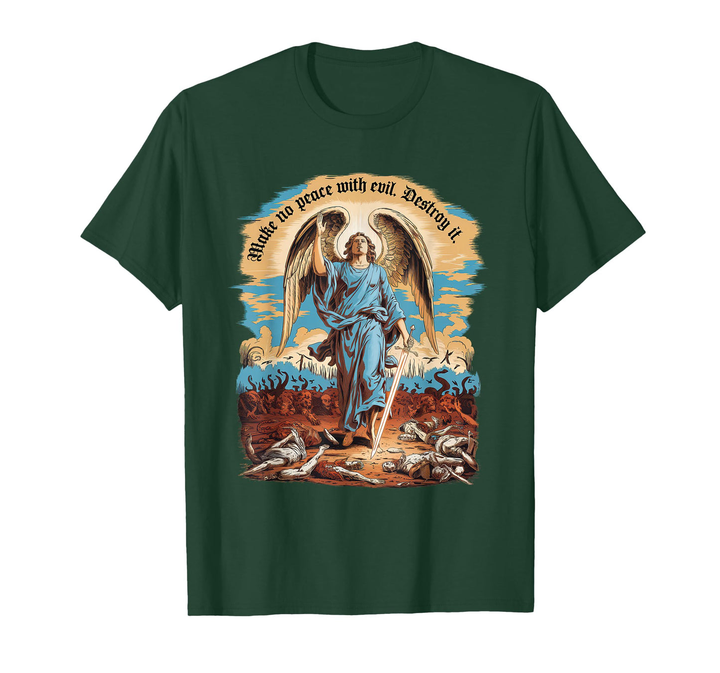 Make No Peace with Evil Tshirt Archangel Michael Jesus God T-Shirt