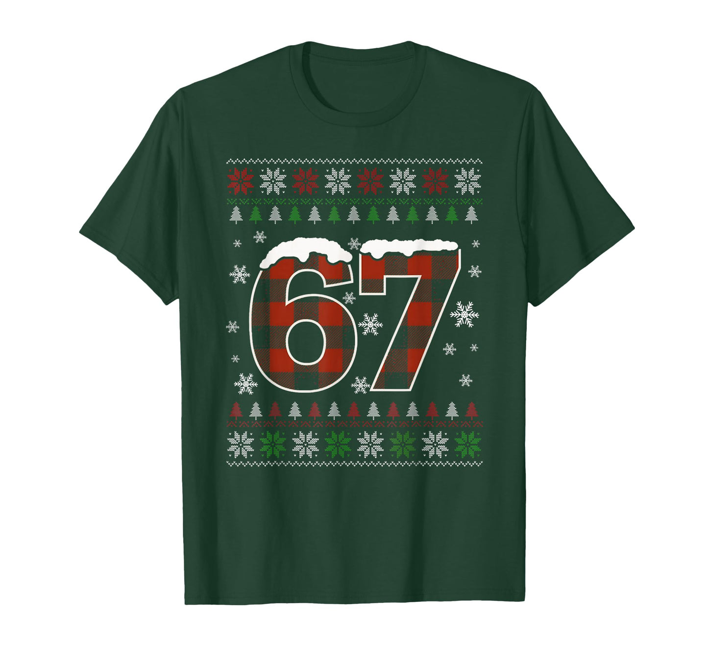 Funny 67 Six Seven Meme Brainrot Cringe Christmas Pajamas T-Shirt