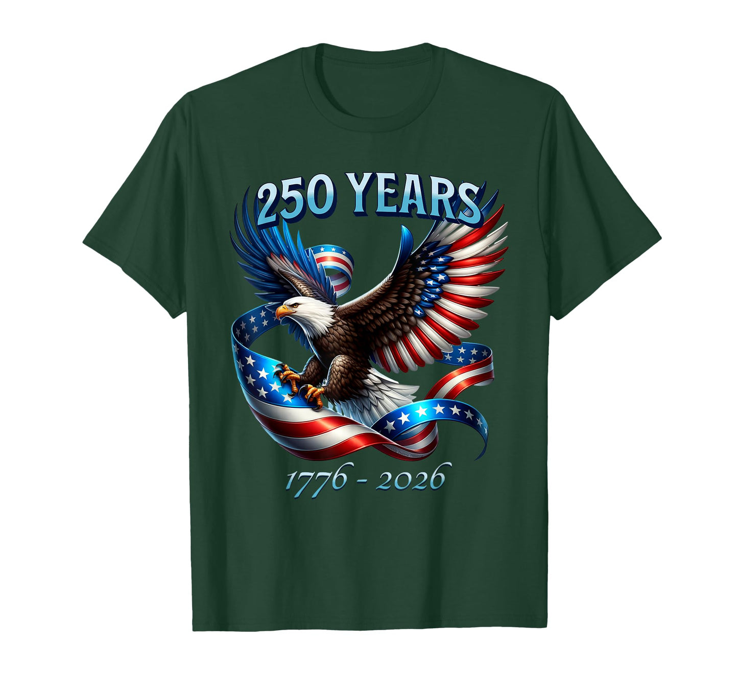 Patriotic Eagle and Flag 250 Years 1776-2026 T-Shirt