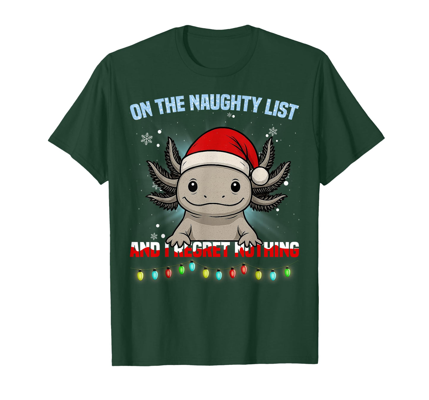 Funny Axolotl Christmas Santa Hat Xmas Gifts Men Women Kid T-Shirt