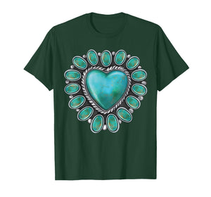 Funny Western Turquoise Heart Cowgirl Boho T-Shirt