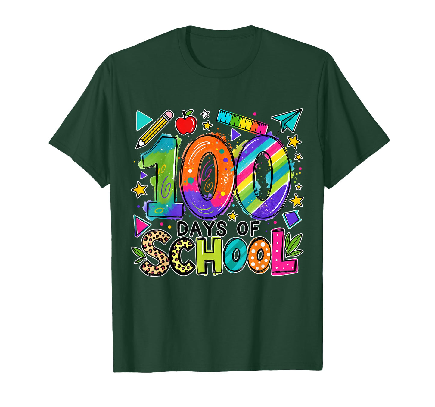 100 Days of School Teacher Kids Cute Happy 100th Days School T-Shirt