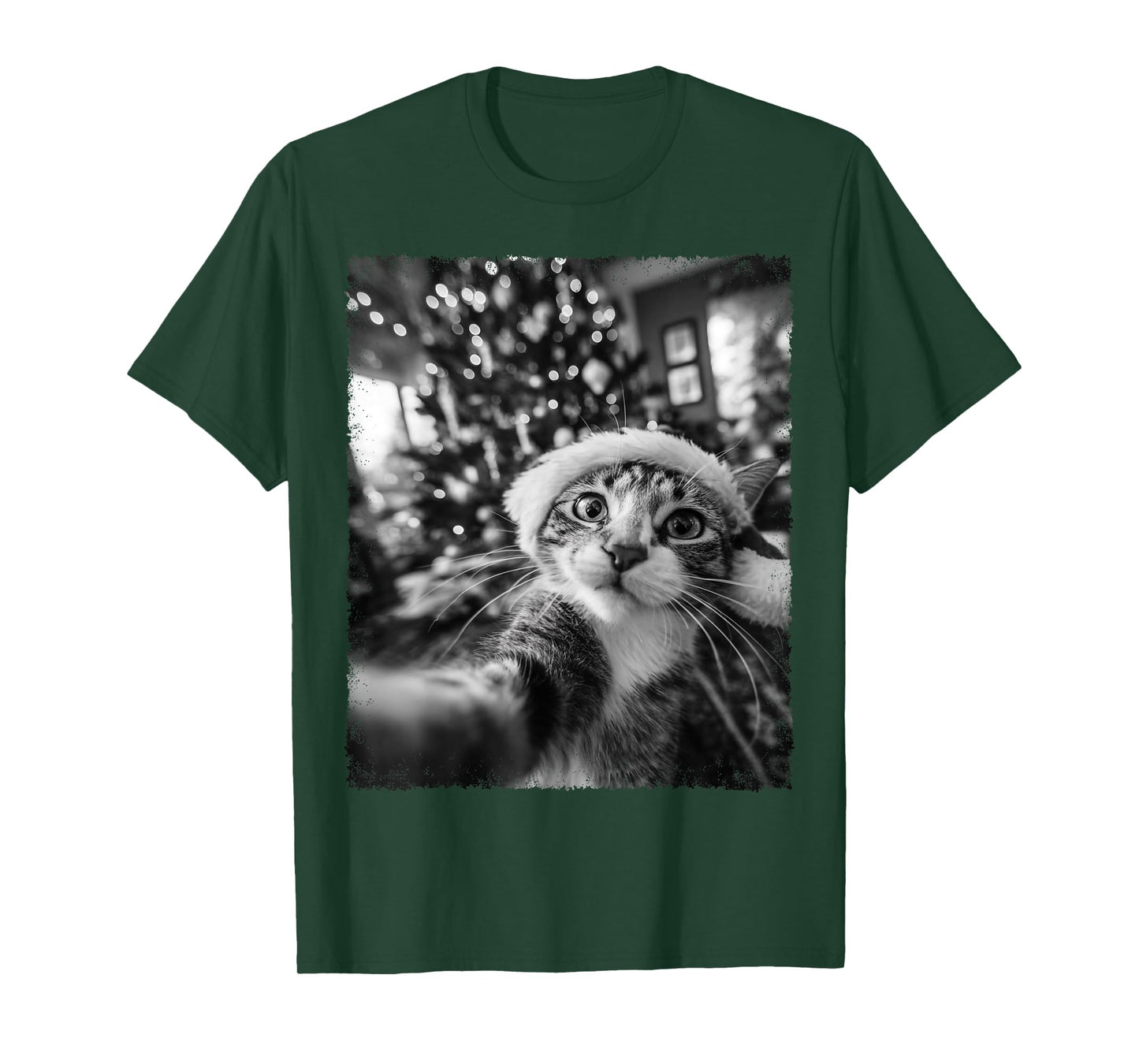 Funny Selfie Christmas Cat Tree T-Shirt