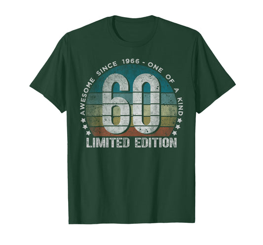 60 Year Old Gifts Vintage 1966 Limited Edition 60th Birthday T-Shirt