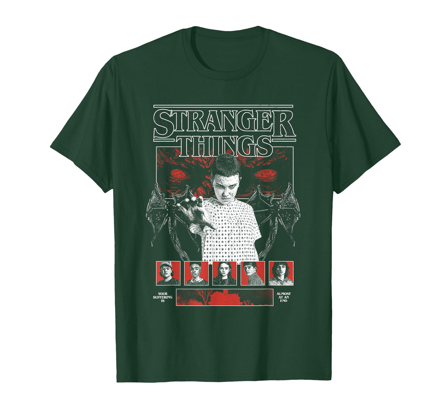 Stranger Things Eleven and Main Cast Collage T-Shirt