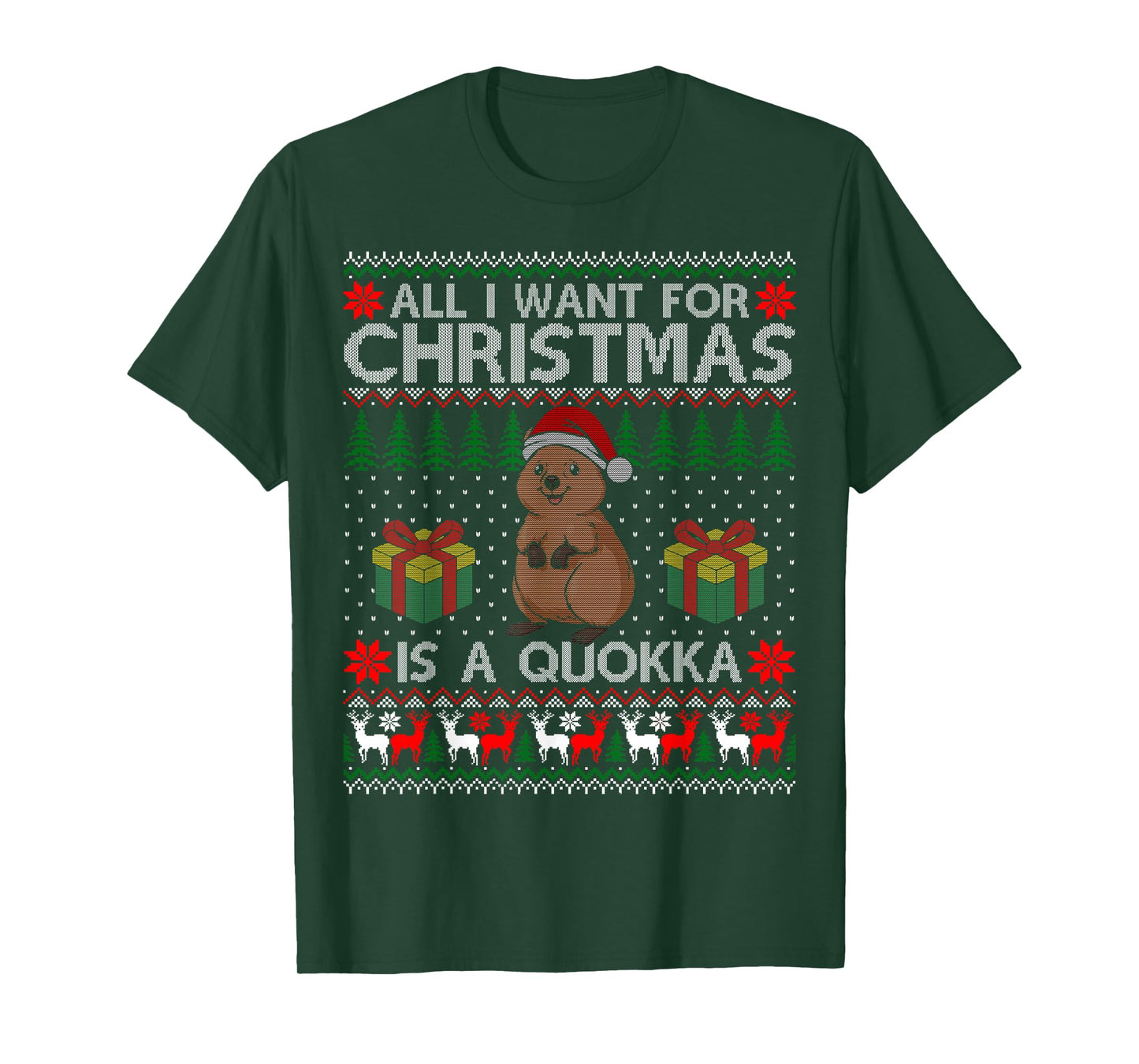 I Want for Christmas is A Quokka Ugly Sweater Funny Gift T-Shirt