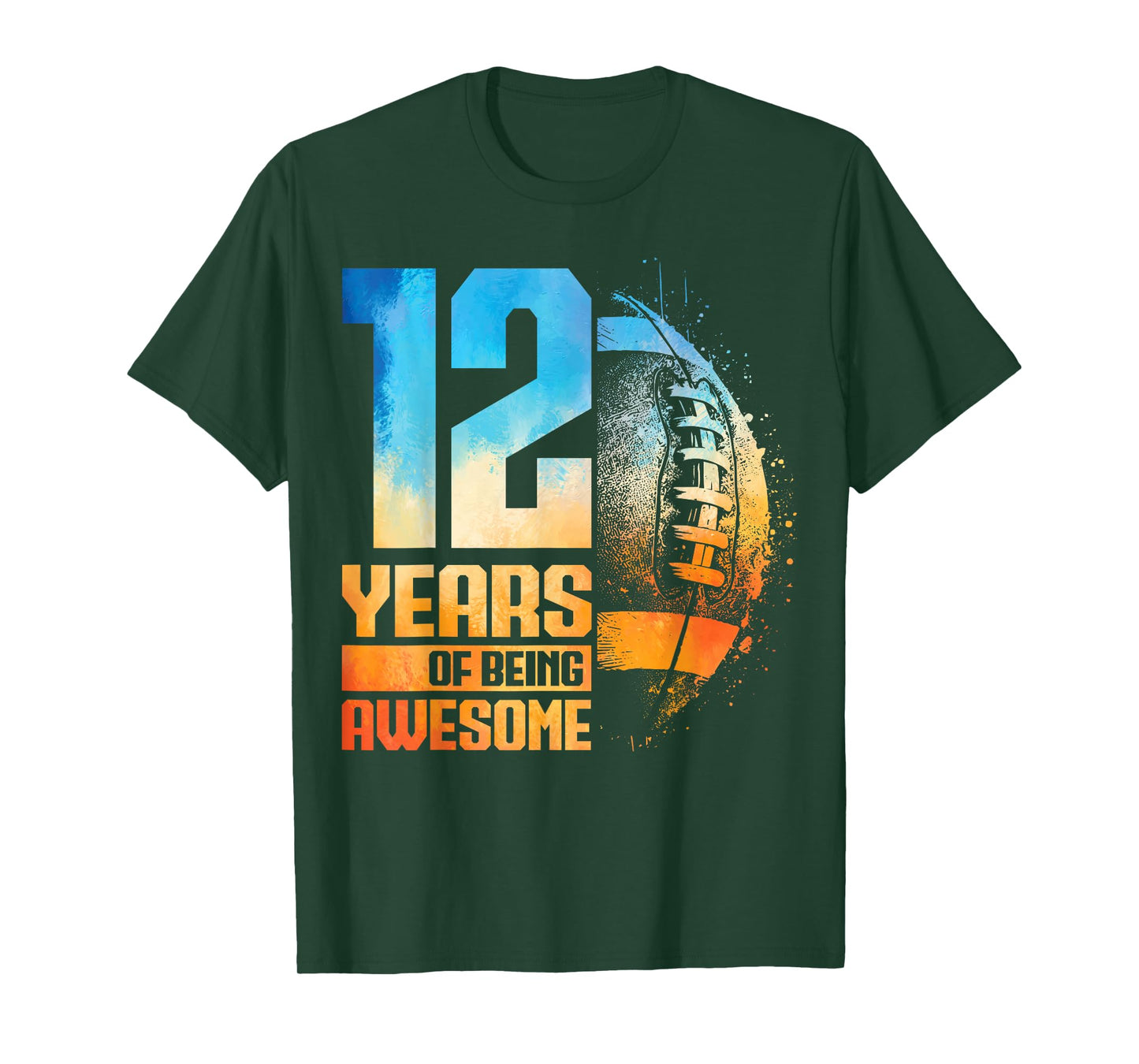 12th Birthday Retro American Football 12 Years Old Boy Girl T-Shirt