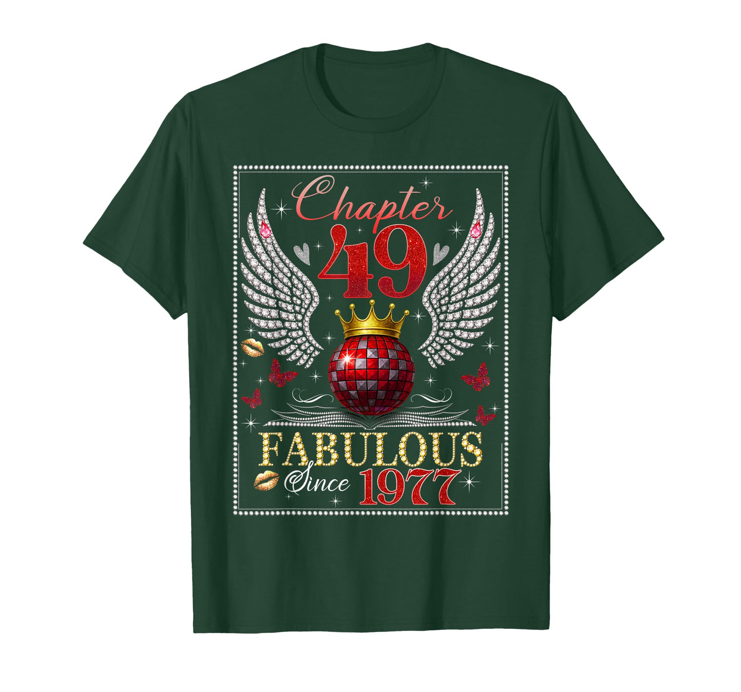 Chapter 49 Fabulous EST. 1977 Disco Ball 49th Birthday Women T-Shirt