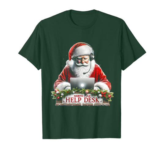 Santa's Tech Support Santa's North Pole Help Christmas Funny T-Shirt