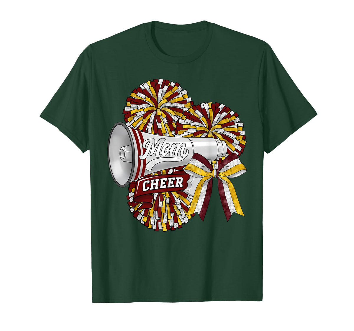 Cheer Mom Mama Bow Sport Cheerleader Cheerleading Maroon T-Shirt