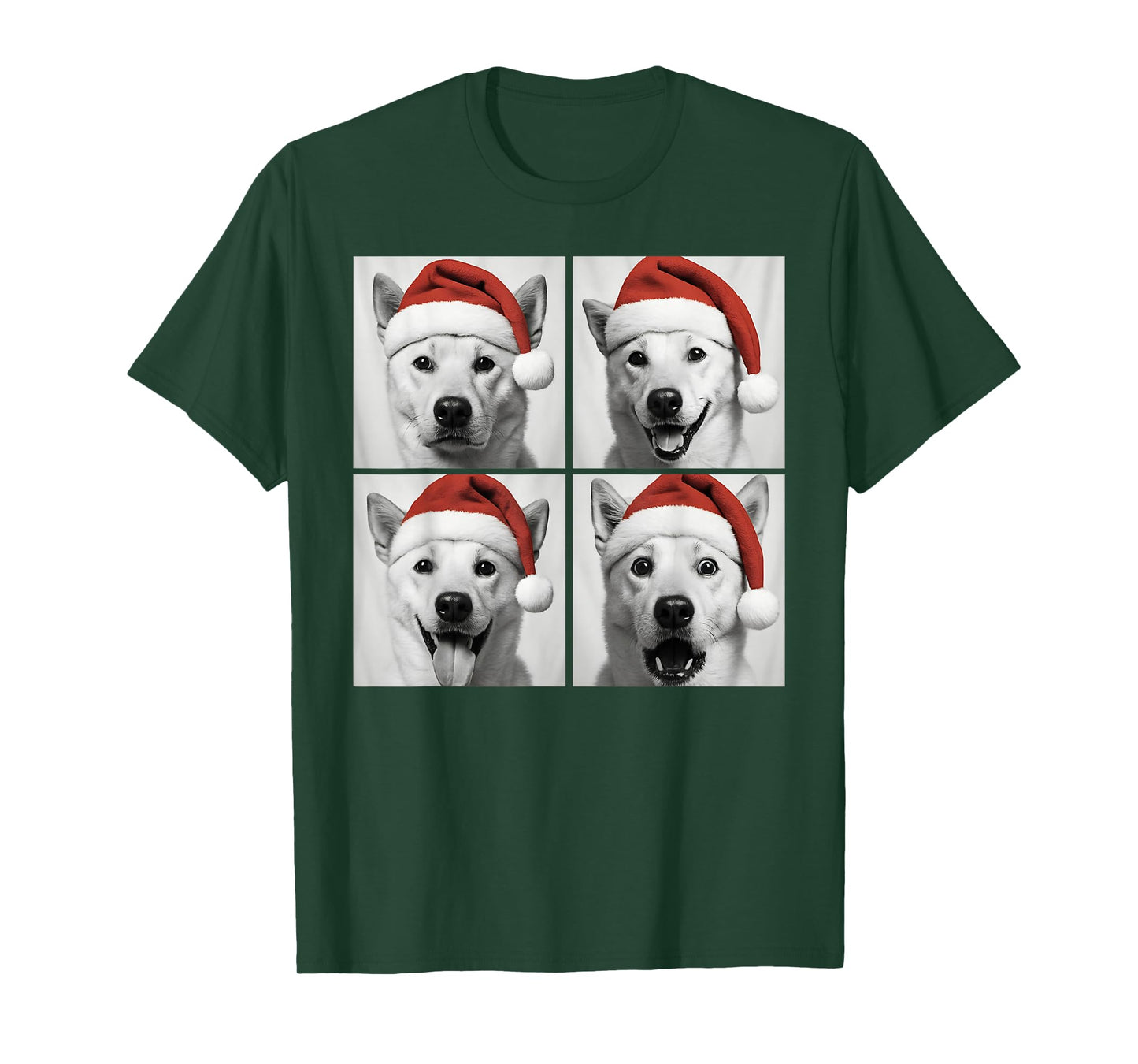 Funny Christmas Korean Jindo Santa Dog Lover Photo Booth T-Shirt