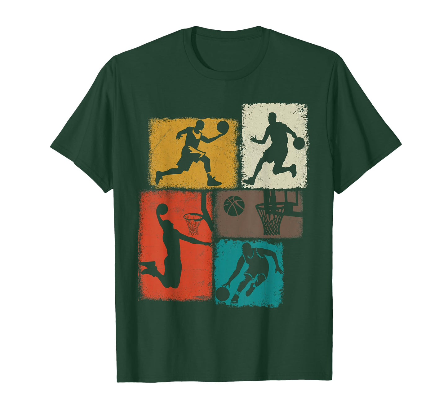 Basketball Player Collage Men Kids Coach Youth Boys T-Shirt