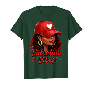 Valentine Vibes Black Women Valentines Day for Girl Womens T-Shirt