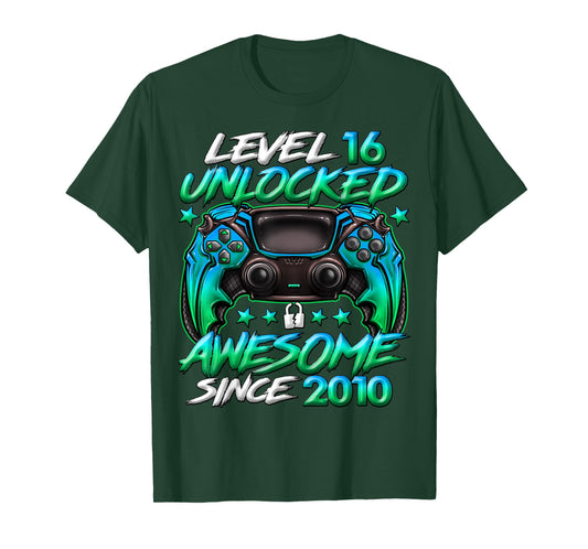 Level 16 Unlocked 16 Year Old Gifts Boys 16th Birthday Boy T-Shirt