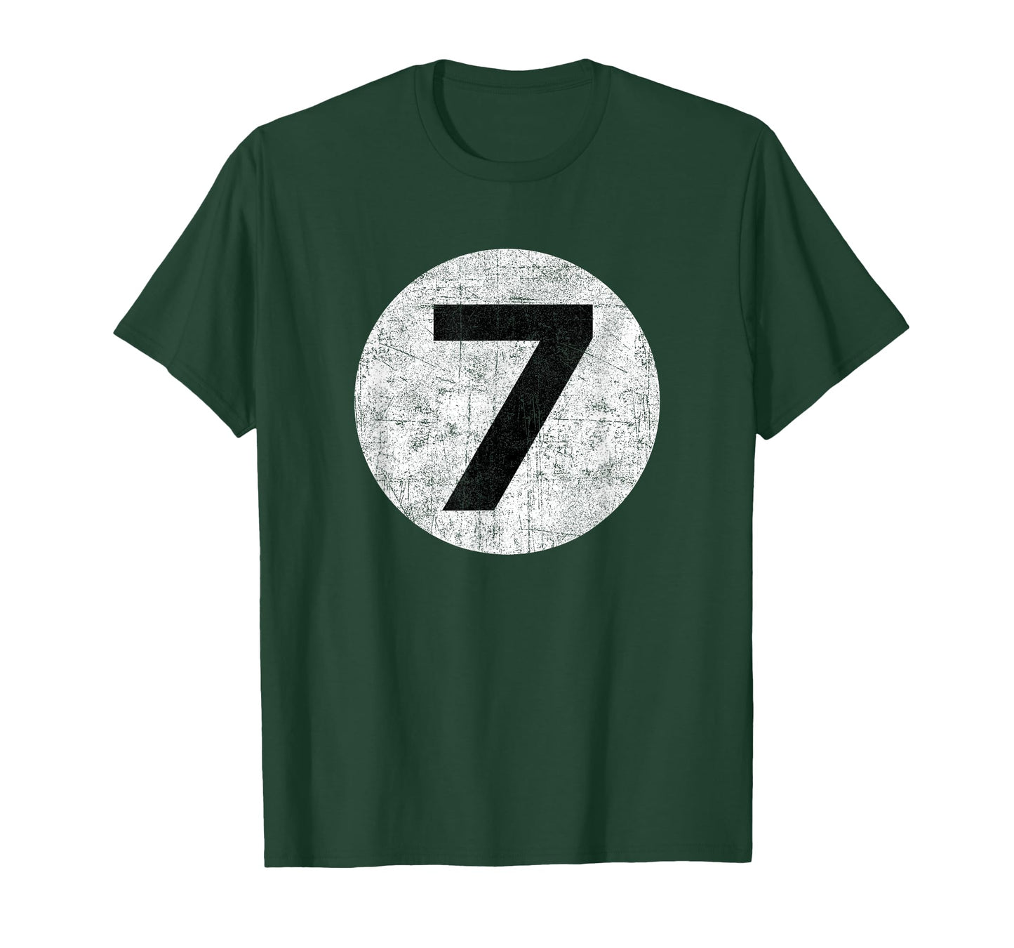 Funny 7 Number Seven Graphic Group Halloween Birthday Retro T-Shirt