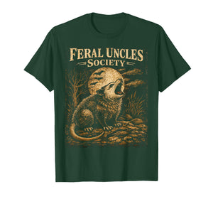 Feral Uncles Society Funny Opossum Folklore Vintage Graphic T-Shirt