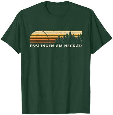 Esslingen am Neckar, Germany Evergreen Vintage Sunset T-Shirt - T-Shirt | Forest