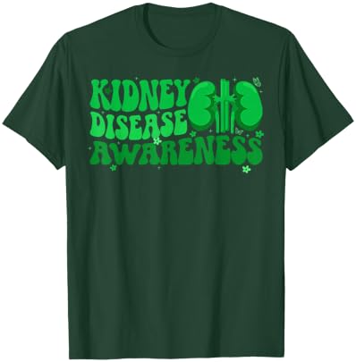 Groovy Kidney Disease Awareness Month Kidney Disease Warrior T-Shirt - T-Shirt | Forest